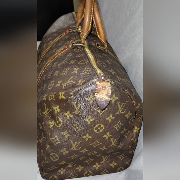 LOUIS VUITTON BROWN MONOGRAM LV BOSTON BAG SATCHEL LARGE BAG ~AUTHENTIC - Picture 13 of 16